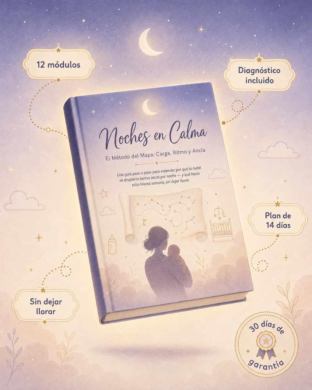 Un plan claro de 14 días para que tu bebé duerma mejor, sin dejarlo llorar